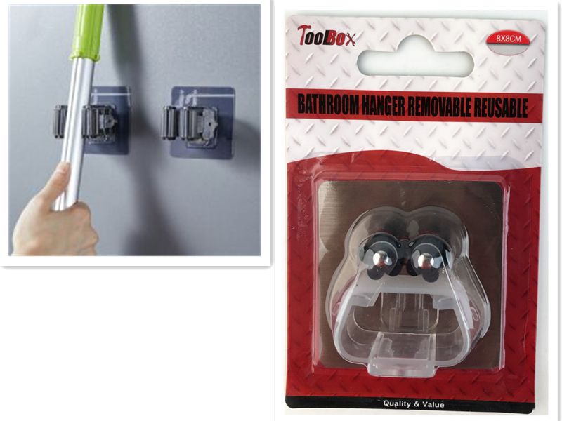 Bathroom Hanger - Removable Reusable 8cm (Set of 12)