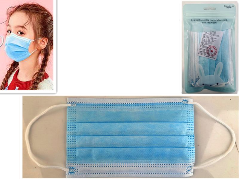 Disposable Face Masks - Kids Blue 14.5cm (60pcs)