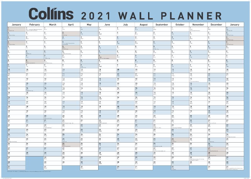 Collins Wallplanner Large 700 X990mm Unlaminated Odd Year