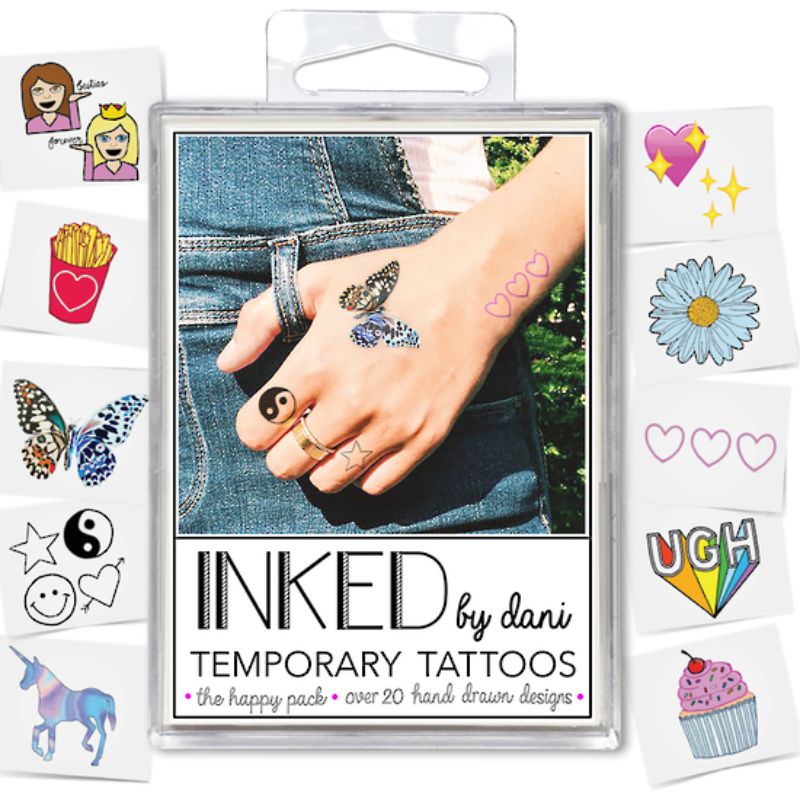 Inked Temporary Tattoos - Happy Pack