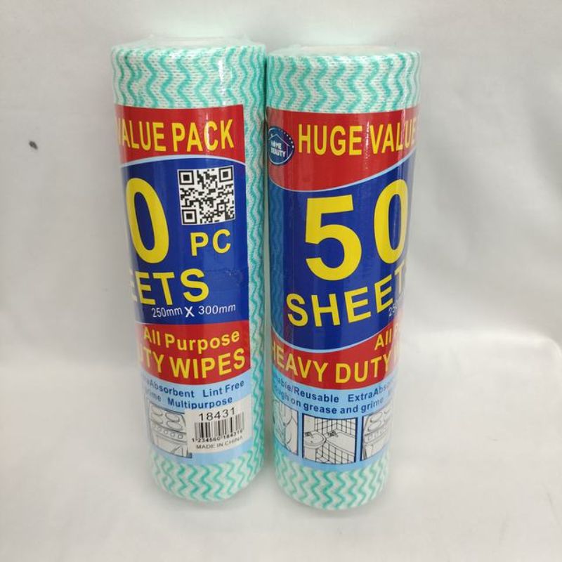 Heavy Duty Kitchen Cleaning Cloth Roll - 25 x 30cm (12 Rolls)