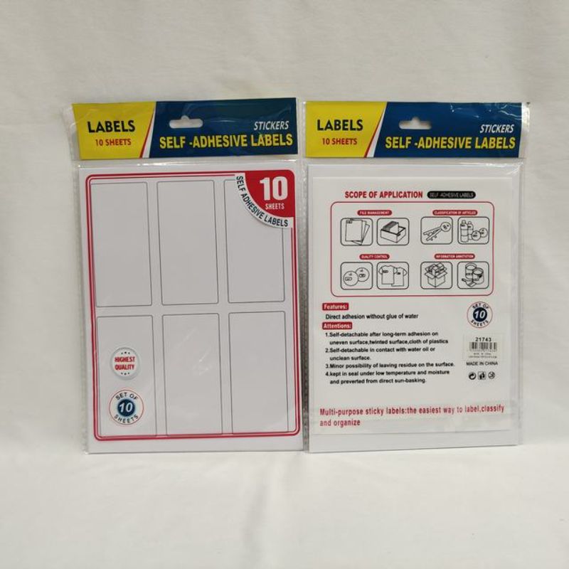 Label Stickers - 4.6 x 9.5cm (12 Packs)
