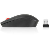 Lenovo ThinkPad Essential Wireless Optical Mouse, ambidextrous design, 1200 DPI, ergonomic, lightweight and portable.