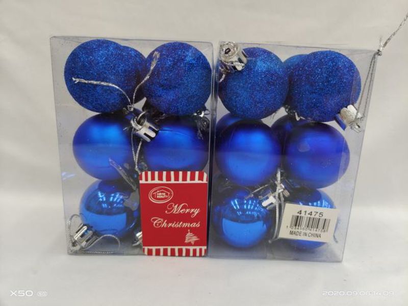 Christmas Decoration Ball - Blue 4cm (12 Packs)