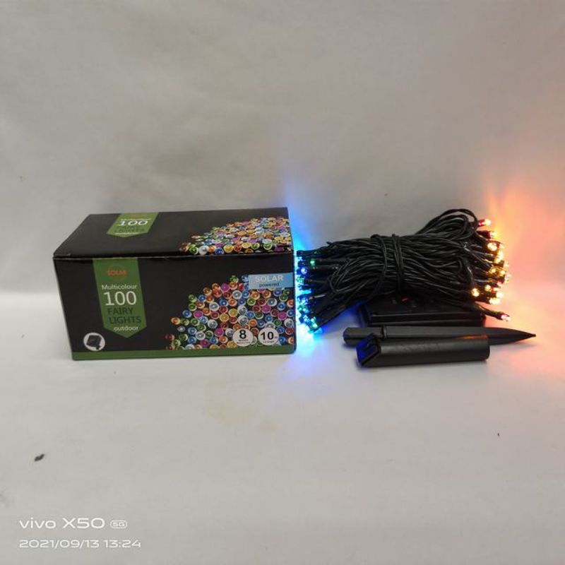 Christmas Lights - Solar 100 Heads 10m Multicolour (Set of 6)