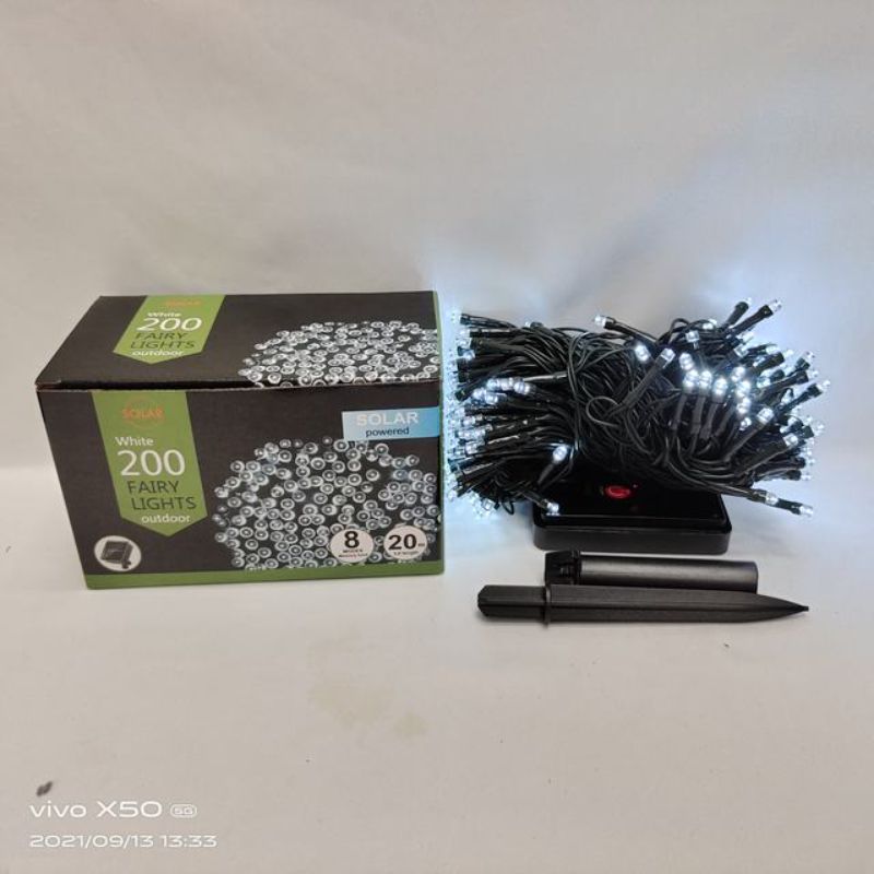 Christmas Lights - Solar 200 Heads 20m White (Set of 6)