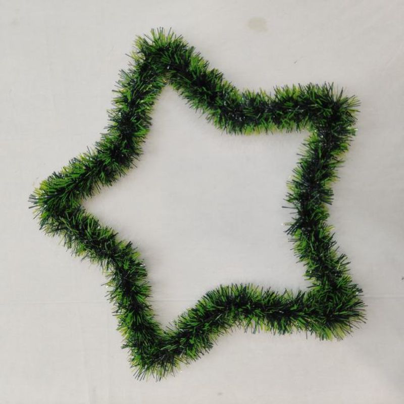 Christmas Pendant Five Star - Green Edge 32cm (Set of 6)