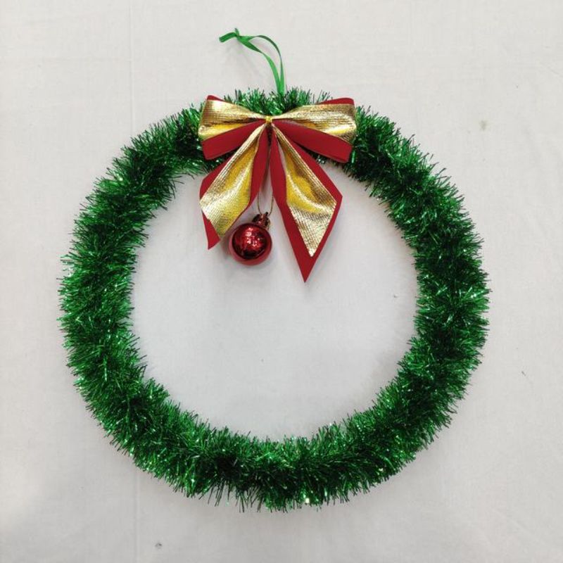 Christmas Decoration - Wire Ring with Ball 26cm (Set of 6)