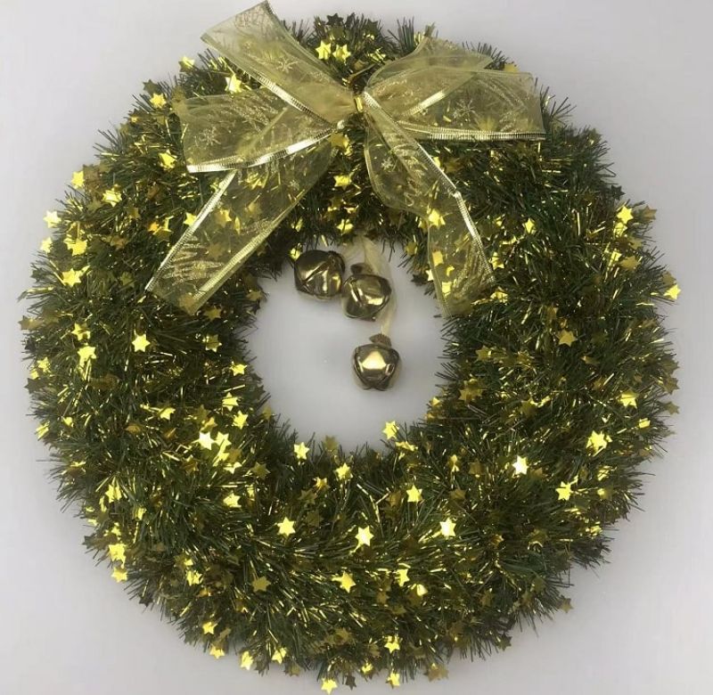 Christmas Garland with Silver Star - 40cm (Set of 6)
