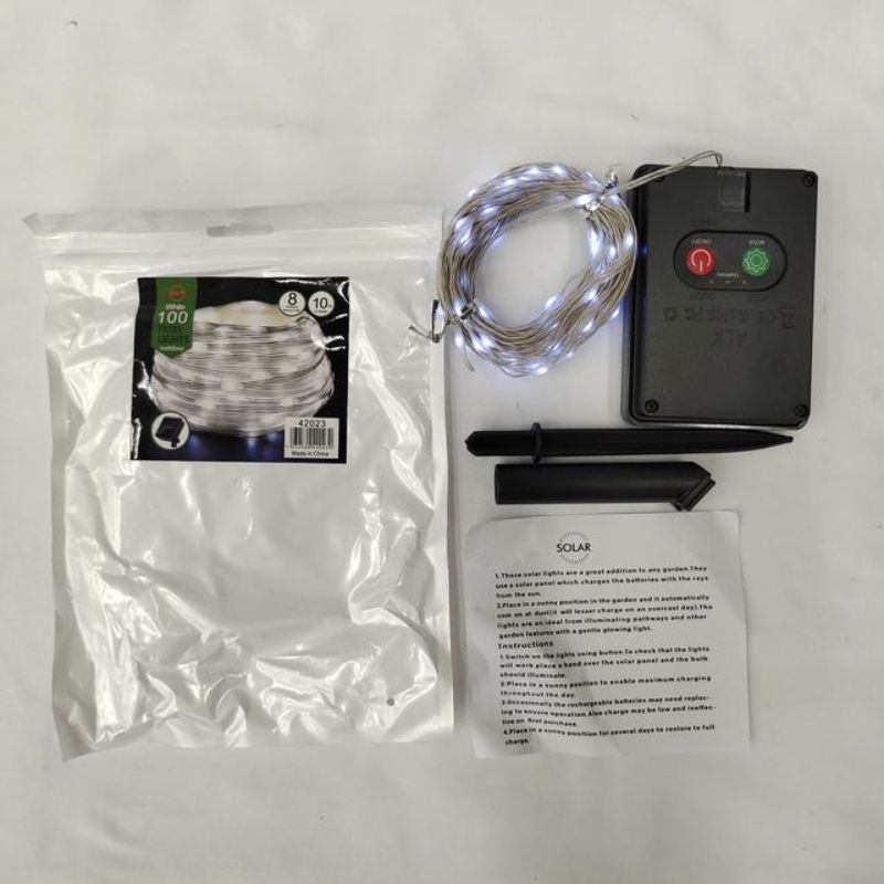 Christmas Lights - Solar 100 Heads 10m White (Set of 6)