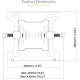 Height Adjustable StarTech.com Laptop Mounting Tray - Black - 9.4-16.5 inch Compatibility