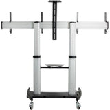 StarTech.com 2-Shelf Display Cart for TVs up to 60" - Heavy-Duty Mobile AV Stand with Casters