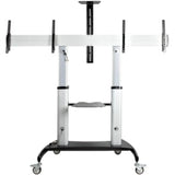 StarTech.com 2-Shelf Display Cart for TVs up to 60" - Heavy-Duty Mobile AV Stand with Casters