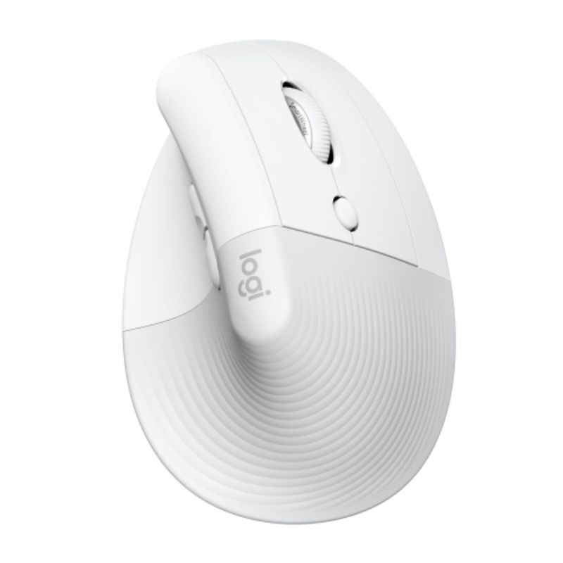 Logitech Lift Wireless Ergonomic Mouse for Mac - Optical, Bluetooth, USB, Pale Gray, 4000 DPI