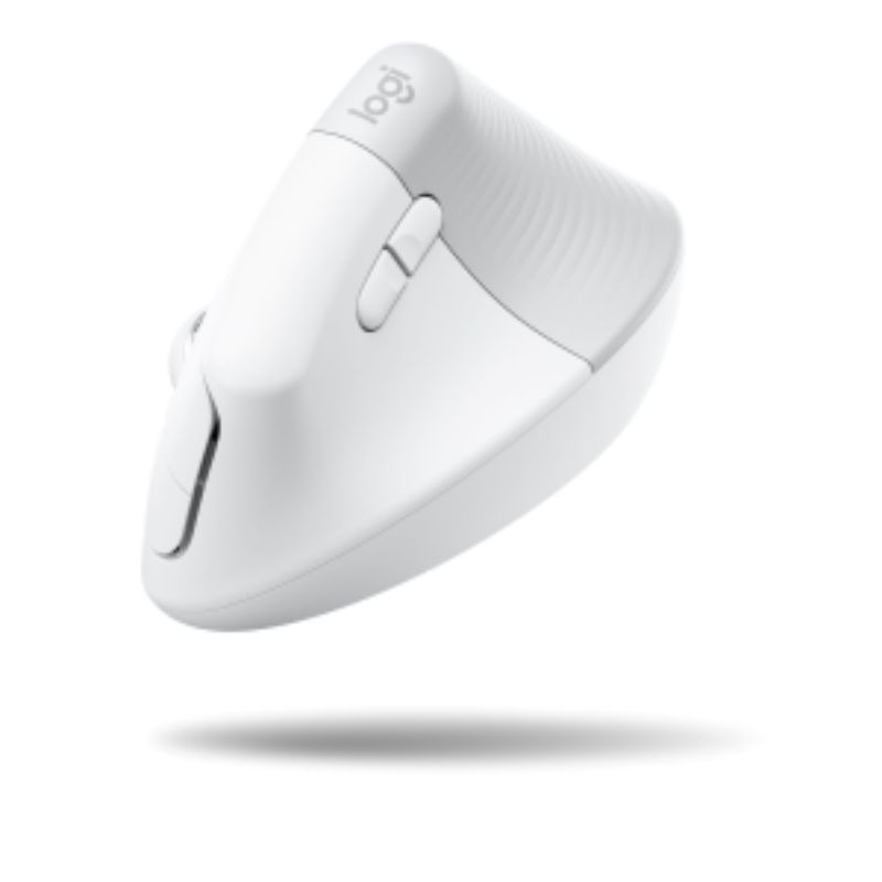 Logitech Lift Wireless Ergonomic Mouse for Mac - Optical, Bluetooth, USB, Pale Gray, 4000 DPI