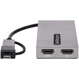 StarTech Dual HDMI Adapter - USB-A/USB-C to Dual HDMI for 4K & 1080p Displays - 3-Year Warranty