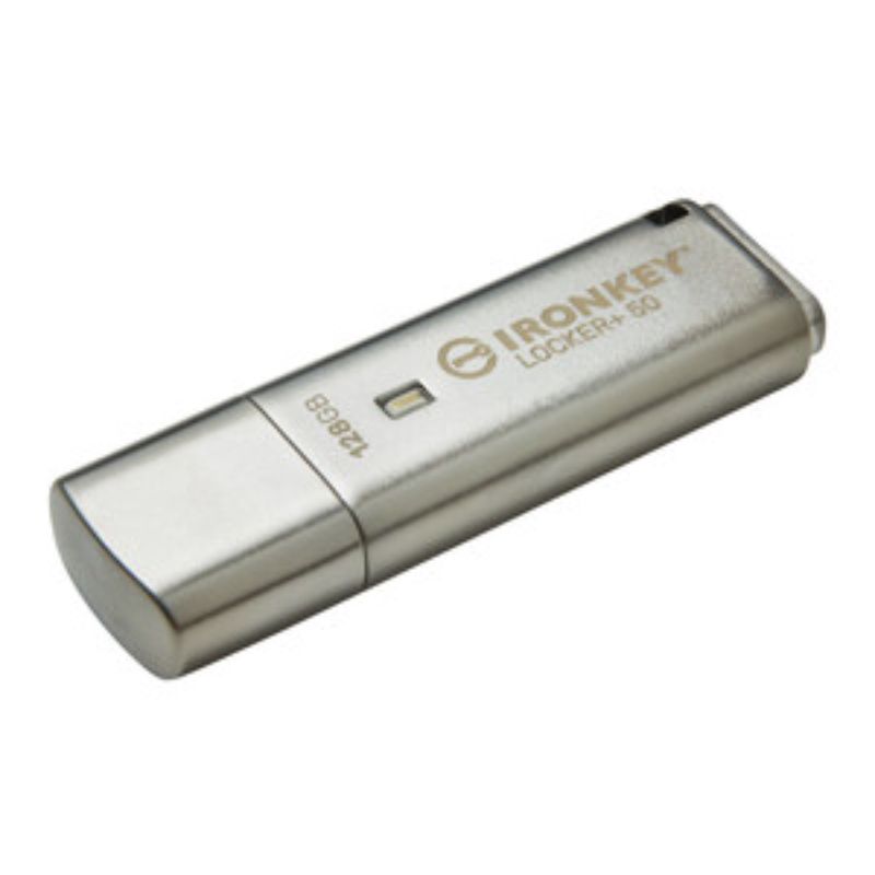 Kingston IronKey Locker+ 50 - 128GB USB 3.2 Flash Drive with AES Encryption & Multi-Password Security