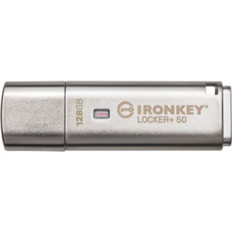 Kingston IronKey Locker+ 50 - 128GB USB 3.2 Flash Drive with AES Encryption & Multi-Password Security