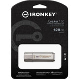 Kingston IronKey Locker+ 50 - 128GB USB 3.2 Flash Drive with AES Encryption & Multi-Password Security