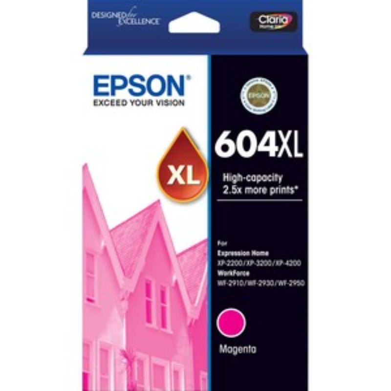 Epson 604XL Magenta Ink Cartridge - High-Capacity Inkjet - 350 Page Yield - Original