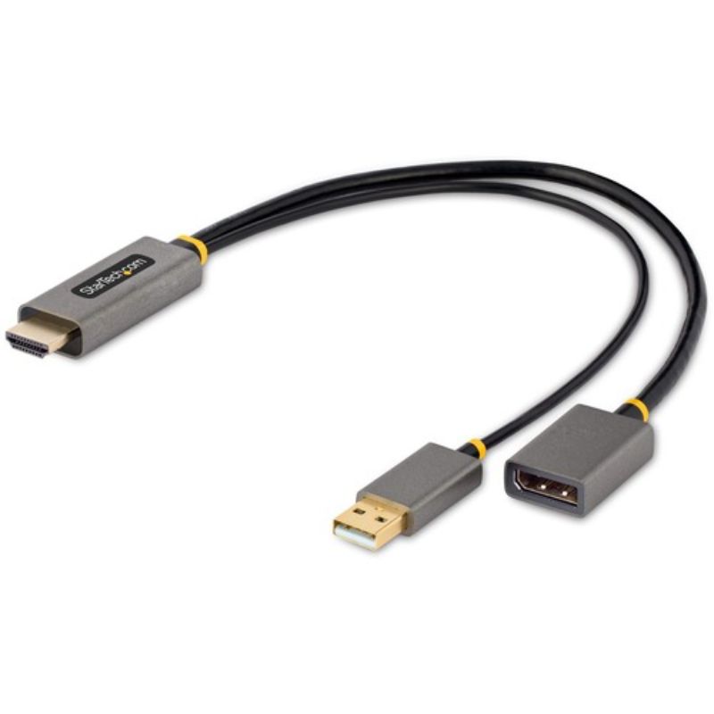 Active 4K 60Hz HDMI to DisplayPort Adapter Cable - 1ft HDMI 2.0 to DP 1.2 Converter