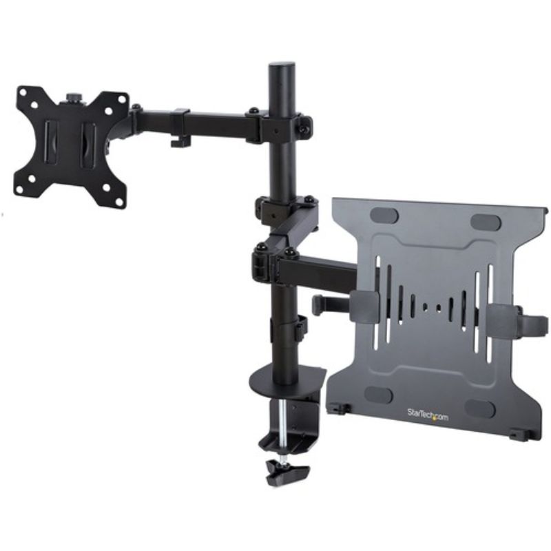 Ergonomic StarTech.com Monitor Arm with VESA-Compatible Laptop Tray for Optimized Workspace