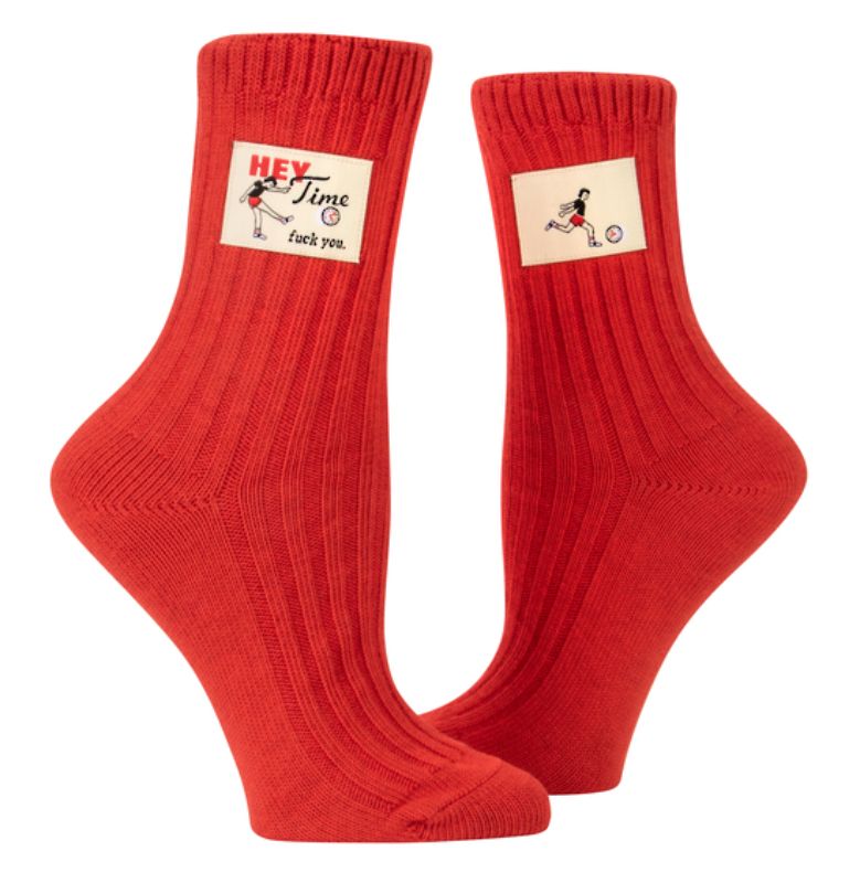 Blue Q Tag Socks - HeyTime Fuck You Small/Medium