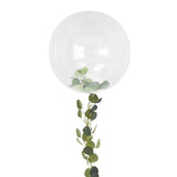 Clear orb balloon with lush vine foliage, perfect for enhancing a romantic natural wedding theme.