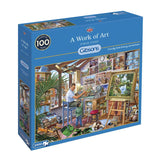 1000-piece jigsaw puzzle featuring vibrant art by Steve Crisp, celebrating Gibsons' centenary and promoting eco-consciousness.