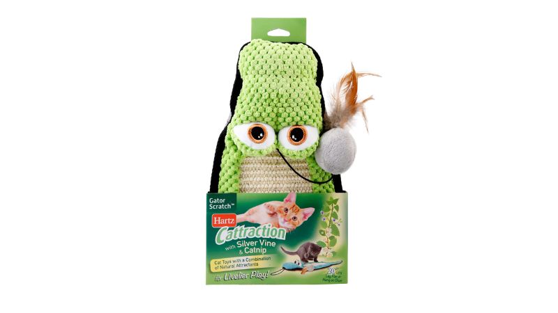 Scratch Cat Toy - Hartz Cattraction with Silver Vine & Catnip Gator (Asstd)