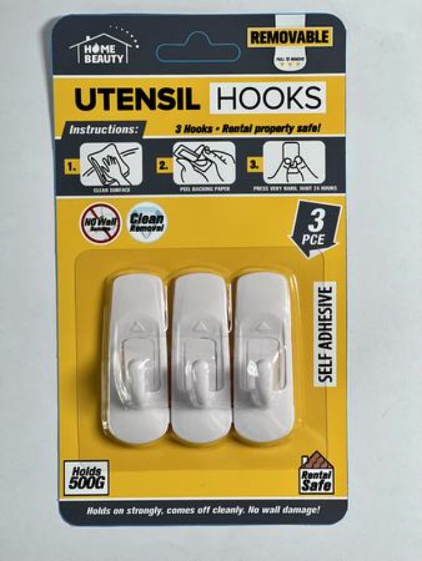 Self Adhesive 2 Part Hooks 0.5kg (12 Packs)