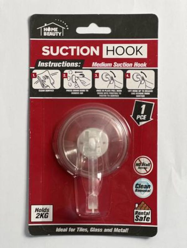 Suction Hook - CLEAR Medium (Set of 12)