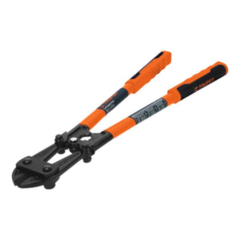 Heavy-duty bolt cutter with 9.5mm cut capacity and ergonomic non-slip handles for precision cutting.