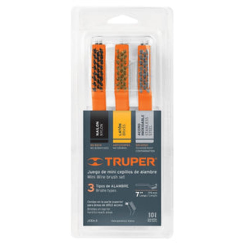 WIRE BRUSH SET 3 PIECE MINI #10652 TRUPER