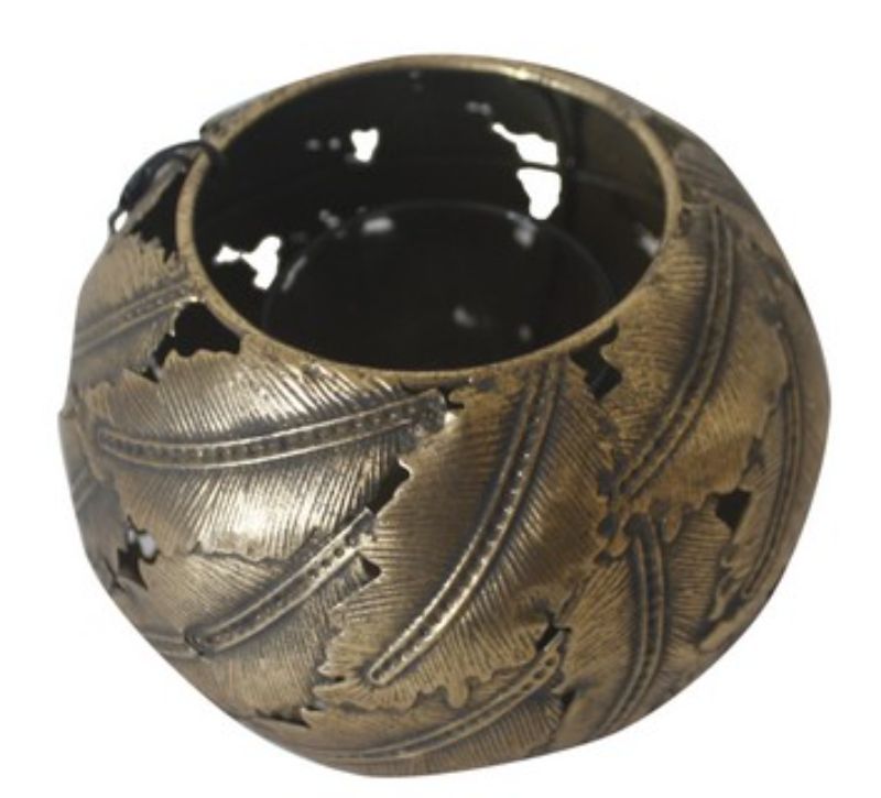 CANDLE HOLDER - ROUND LEAF (16cm)