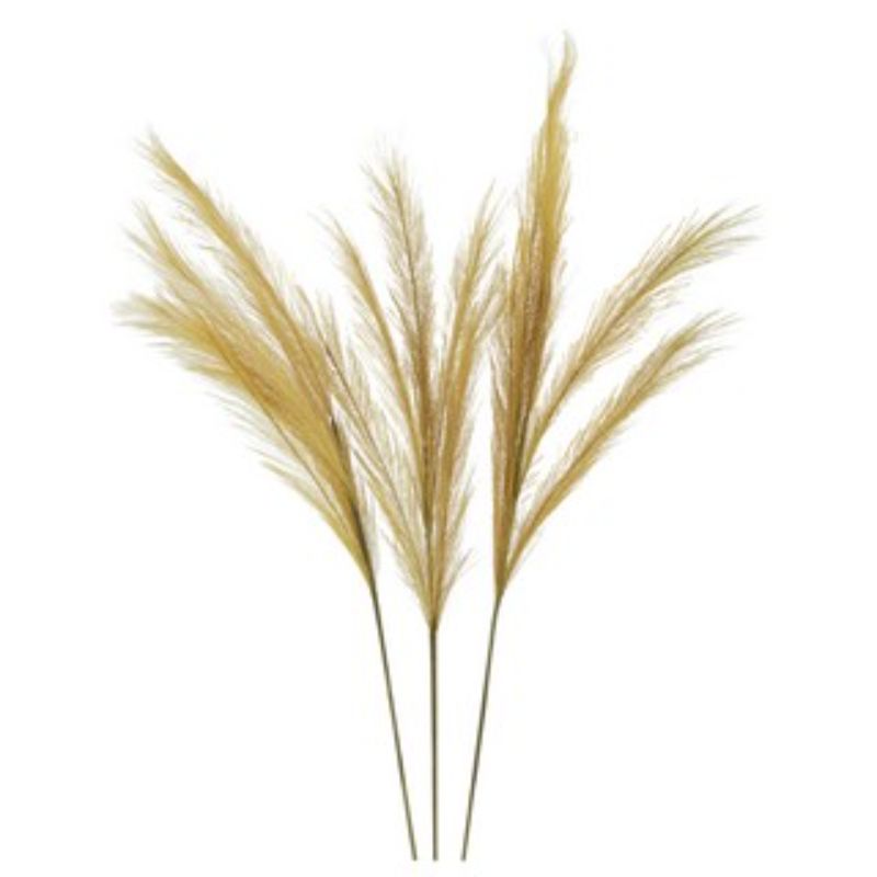 ARTIFICIAL PAMPAS GRASS - x 3 BRANCHES BROWN (80cm)