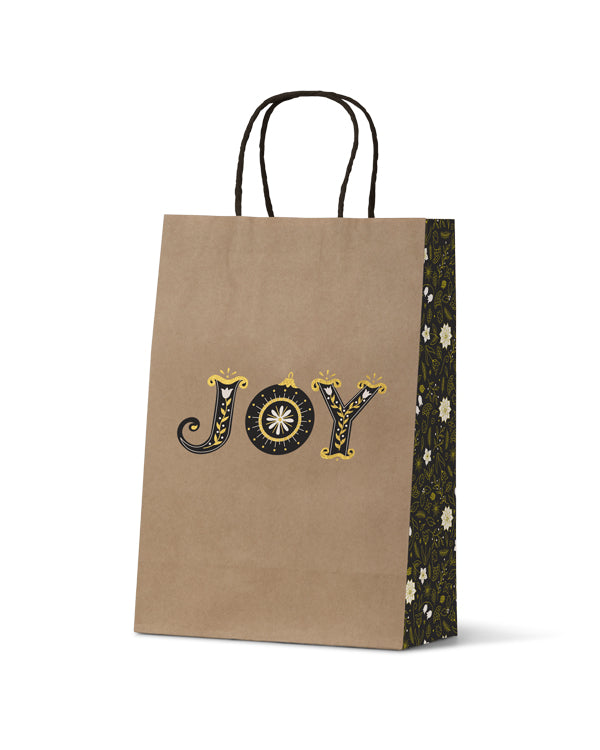 Gift Bags - Xmas Joy Hop on Kraft Junior (100 Units)