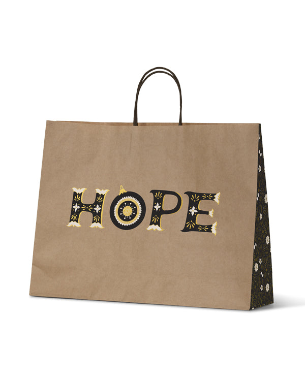 Gift Bags - Xmas Joy Hop on Kraft Midi Boutique (100 Units)