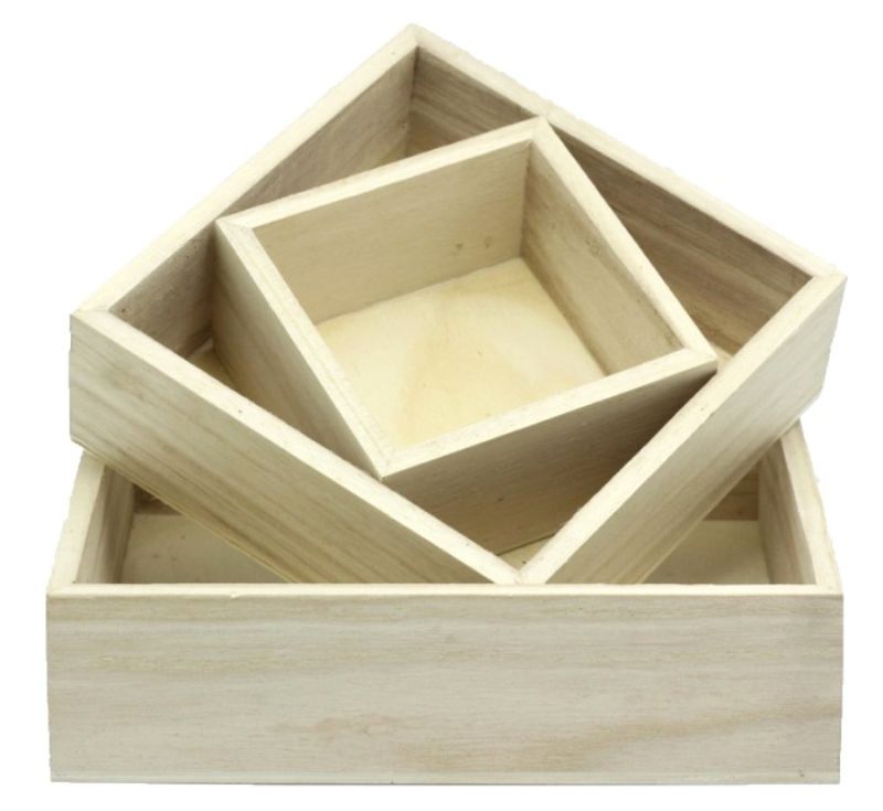 Wooden Tray - 20cm / 15cm / 10cm (Set of 3)
