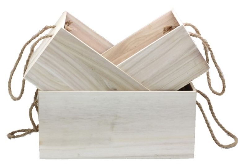 Wooden Crate - 35cm / 31cm / 27cm (Set of 3)