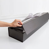 Rose Box Magnetic Lid Flat Pack Dozen Black 1200gsm