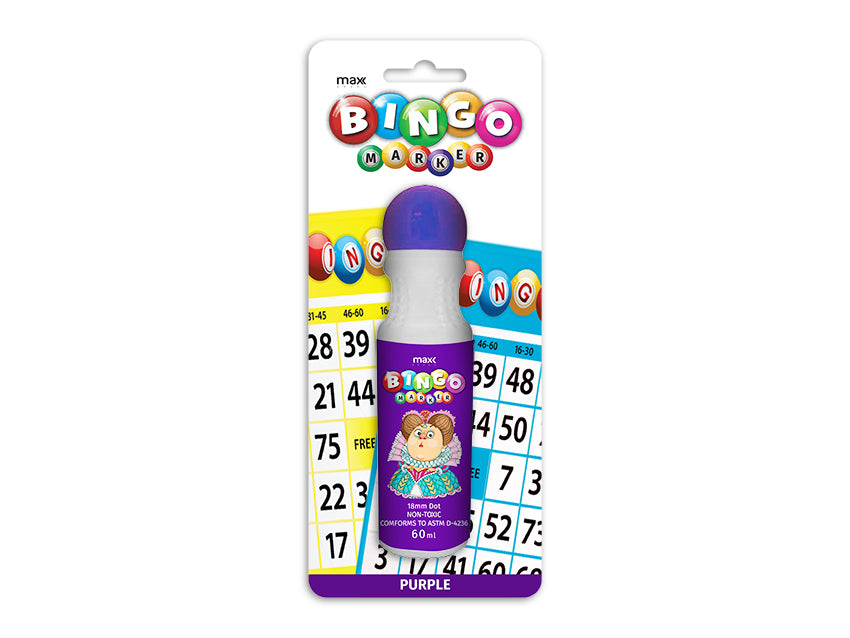 Bingo Marker - 18mm Dot on Card 60ml Purple (24 Units)