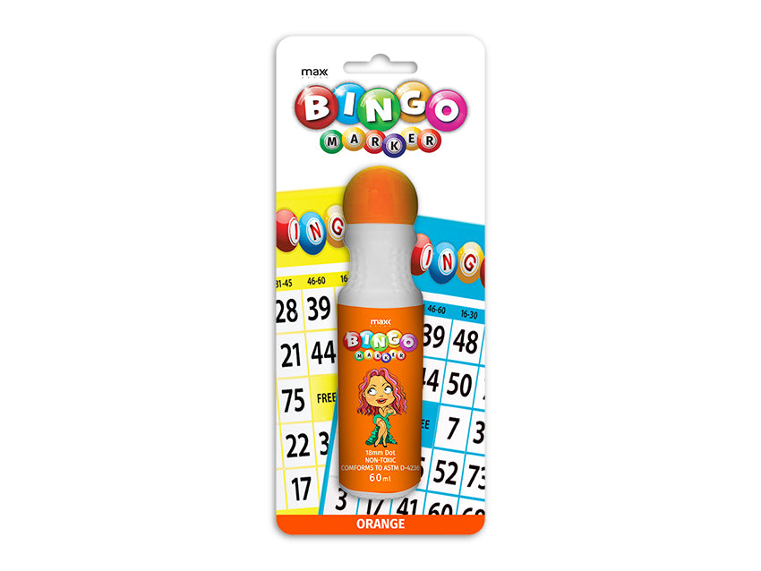 Bingo Marker - 18mm Dot on Card 60ml Orange (24 Units)