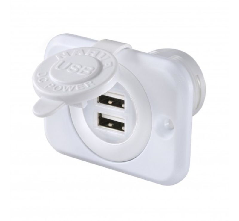 White Dual Usb Socket Pk25