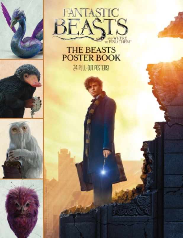 Full-color poster book featuring 12 double-sided pull-out posters of magical creatures from Fantastic Beasts.