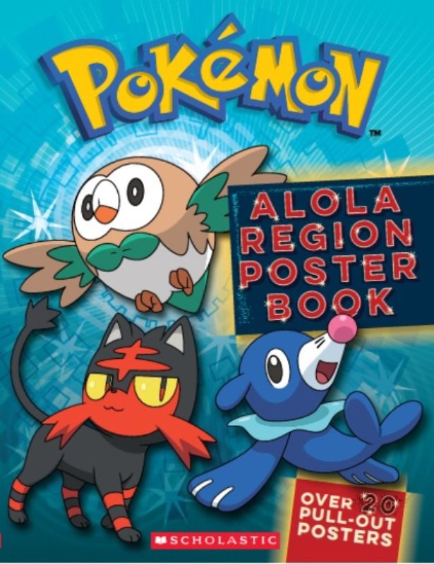 Vibrant Pokémon Alola Poster Book featuring stunning illustrations for fans and collectors, perfect for bedroom decor.