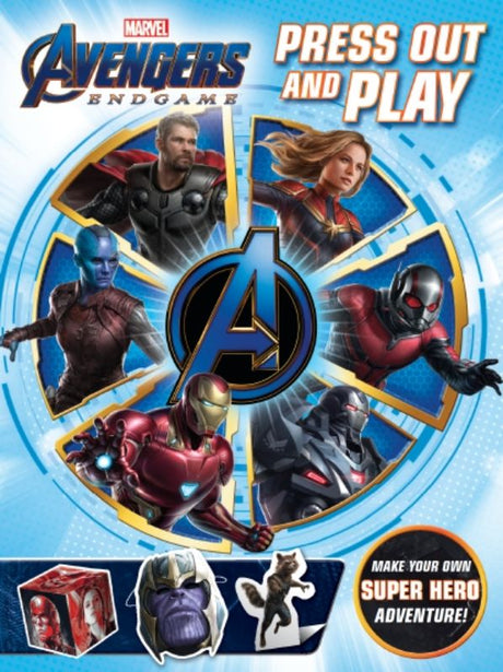 Interactive paperback featuring Avengers characters for creative play and storytelling adventures for kids.