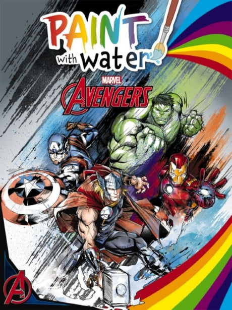 Interactive paint with water book featuring Avengers characters for kids to unleash their creativity.