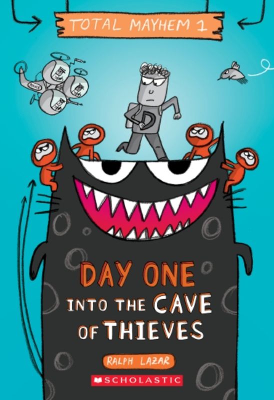 A thrilling children's book cover featuring Dash Candoo, showcasing adventure and danger in the Total Mayhem series.