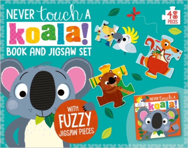 A boxed set featuring a novelty book and a textured jigsaw puzzle for young children to explore and enjoy.